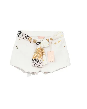 Pantaloni scurti  bumbac, alb,