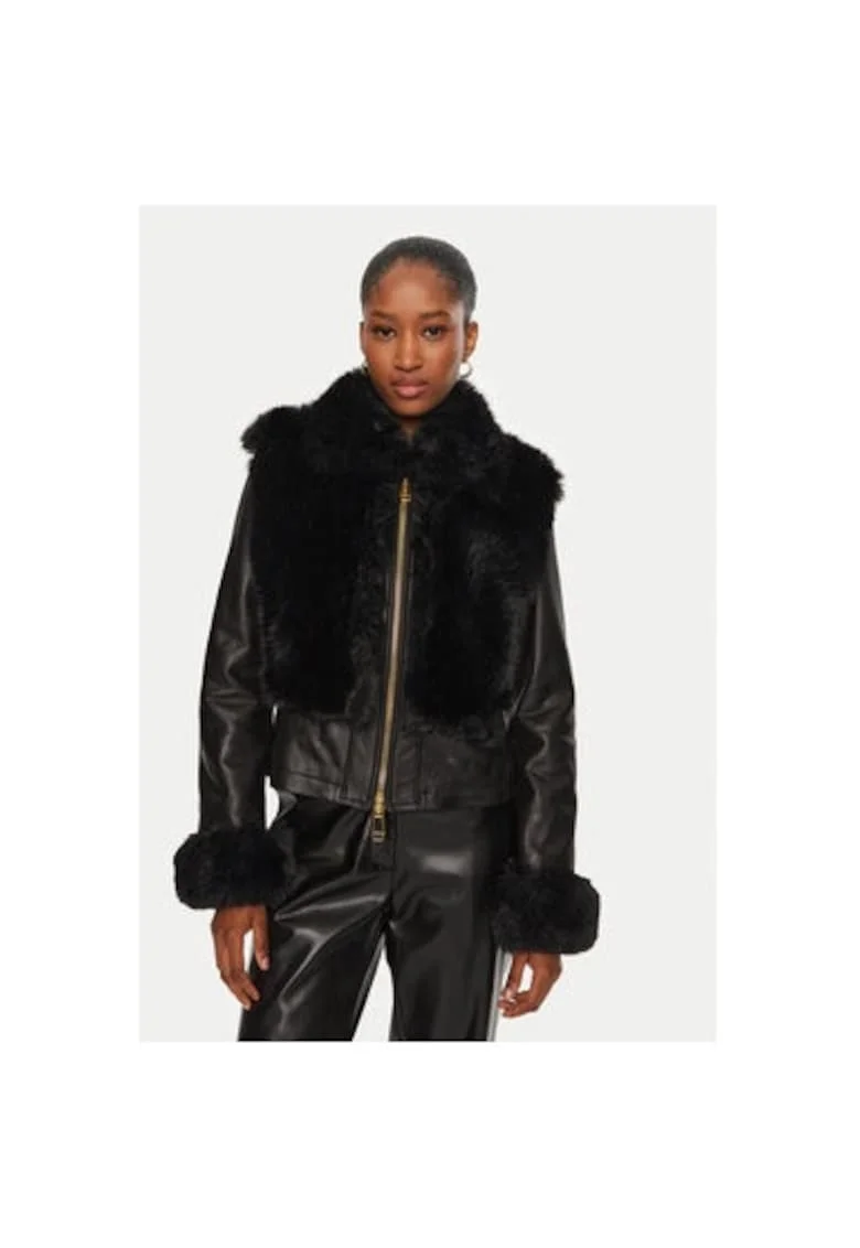 Geaca dama,  304759345, Piele naturala, Negru, Negru