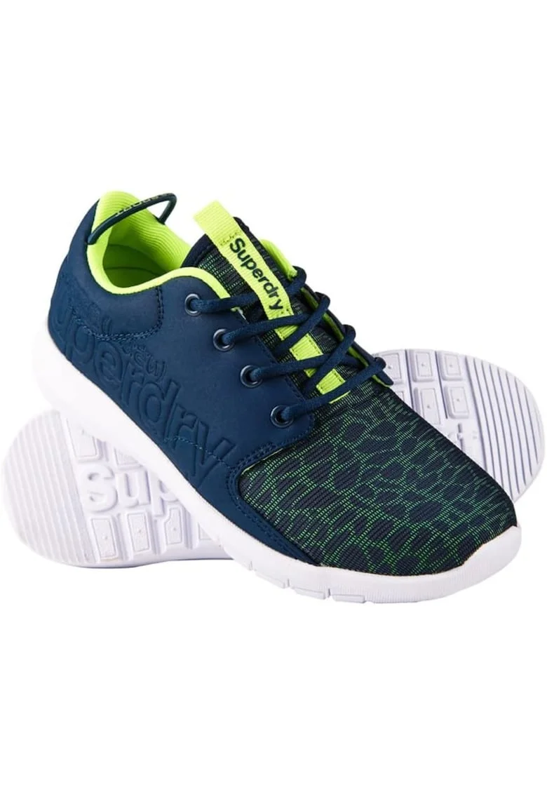 Pantofi sport dama SUPERDRY, albastru/verde, stofa/plastic,
