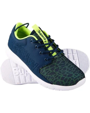 Pantofi sport dama SUPERDRY, albastru/verde, stofa/plastic,