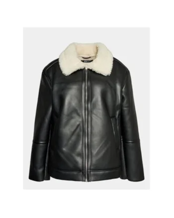 Geaca dama,  302990832, Piele ecologica, Negru, Negru