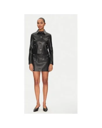 Geaca dama,  305253002, Piele ecologica, Negru, Negru