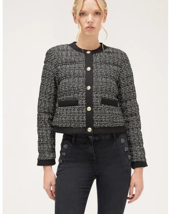 Jacheta crop, Alb/Negru