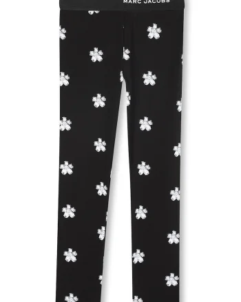 Pantaloni regular-fit cu design floral, Negru