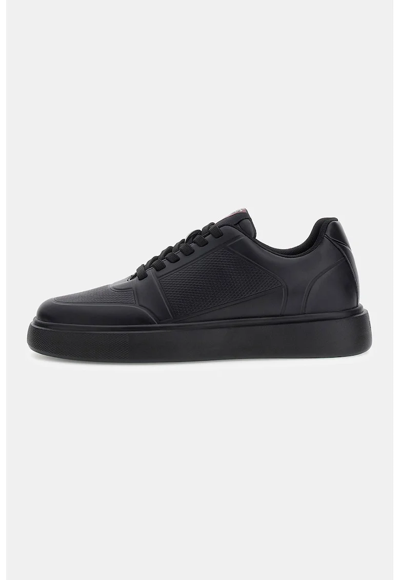 Pantofi sport din piele ecologica cu logo, Negru