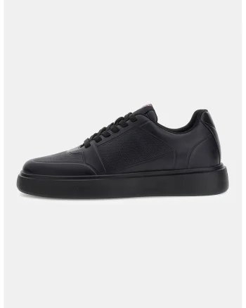 Pantofi sport din piele ecologica cu logo, Negru