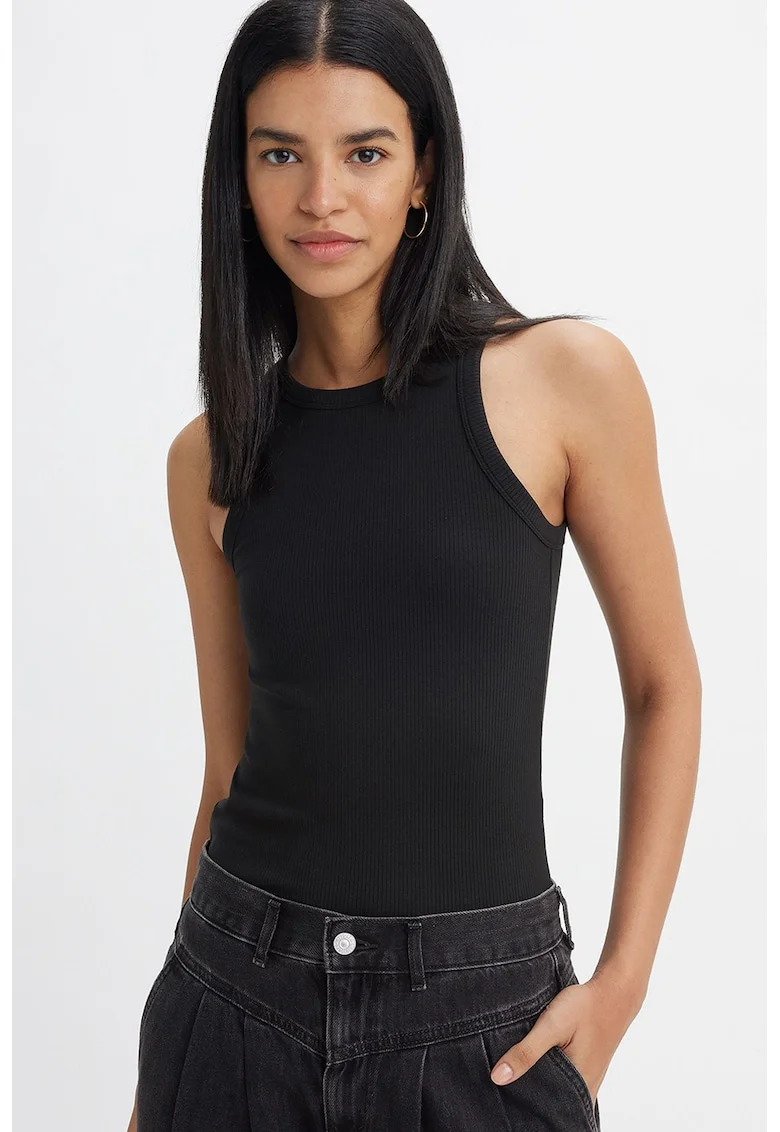 Top slim fit din amestec de modal Dreamy, Negru