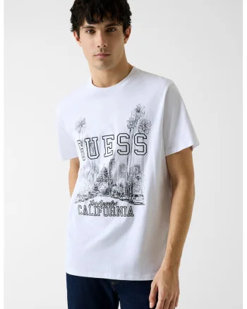 Tricou cu imprimeu logo, Alb/Negru