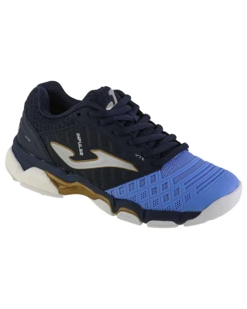 Pantofi sport dama pentru volei de interior,  Textil, Negru/Violet, Albastru