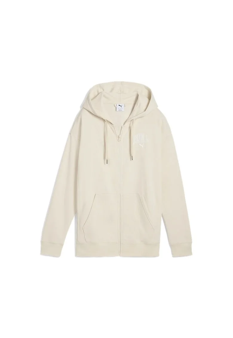 Hanorac relaxed fit cu fermoar  pentru femei, 685033-87, Alb, Alb