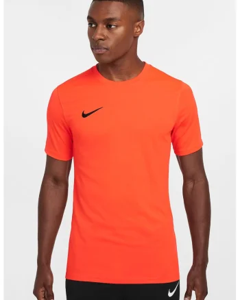 Tricou cu tehnologie Dri-Fit pentru fotbal, Negru/Portocaliu mandarina