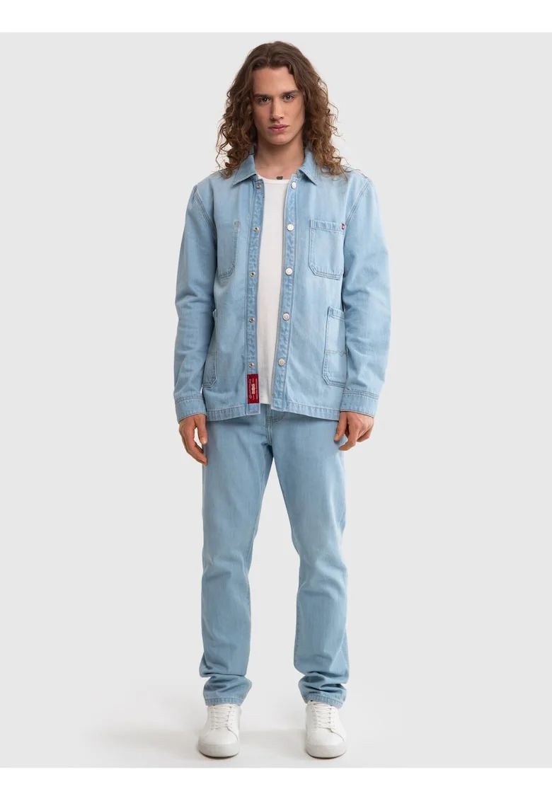 Jacheta-camasa din denim, Albastru deschis