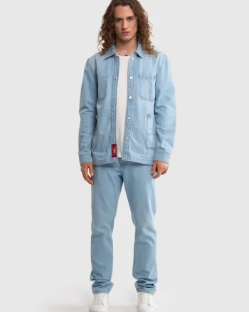 Jacheta-camasa din denim, Albastru deschis