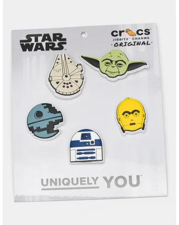 Set de talismane pentru saboti Star Wars - 5 Piese, Galben pai/Albastru deschis/Verde sparanghel