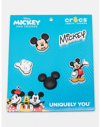 Talismane cu design Mickey Mouse, pentru saboti, Alb/Negru