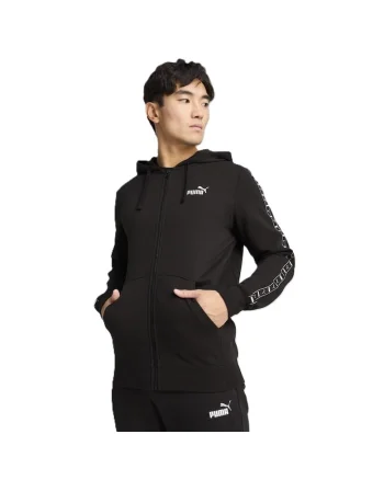 Bluza cu fermoar  pentru Barbati, ess tape full-zip hoodie tr, 684678-01, XS INTL, Negru
