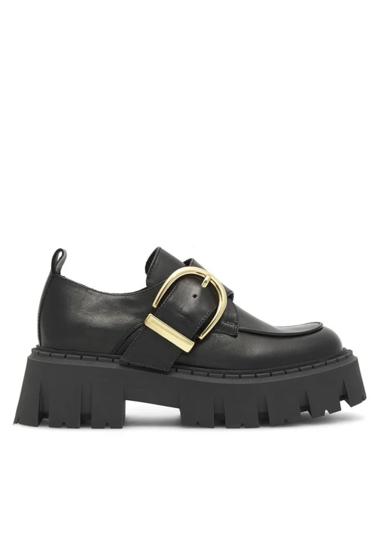 Pantofi sport pentru dama  negri, din piele naturala, Negru