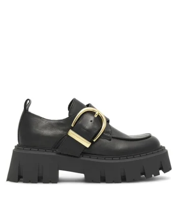 Pantofi sport pentru dama  negri, din piele naturala, Negru