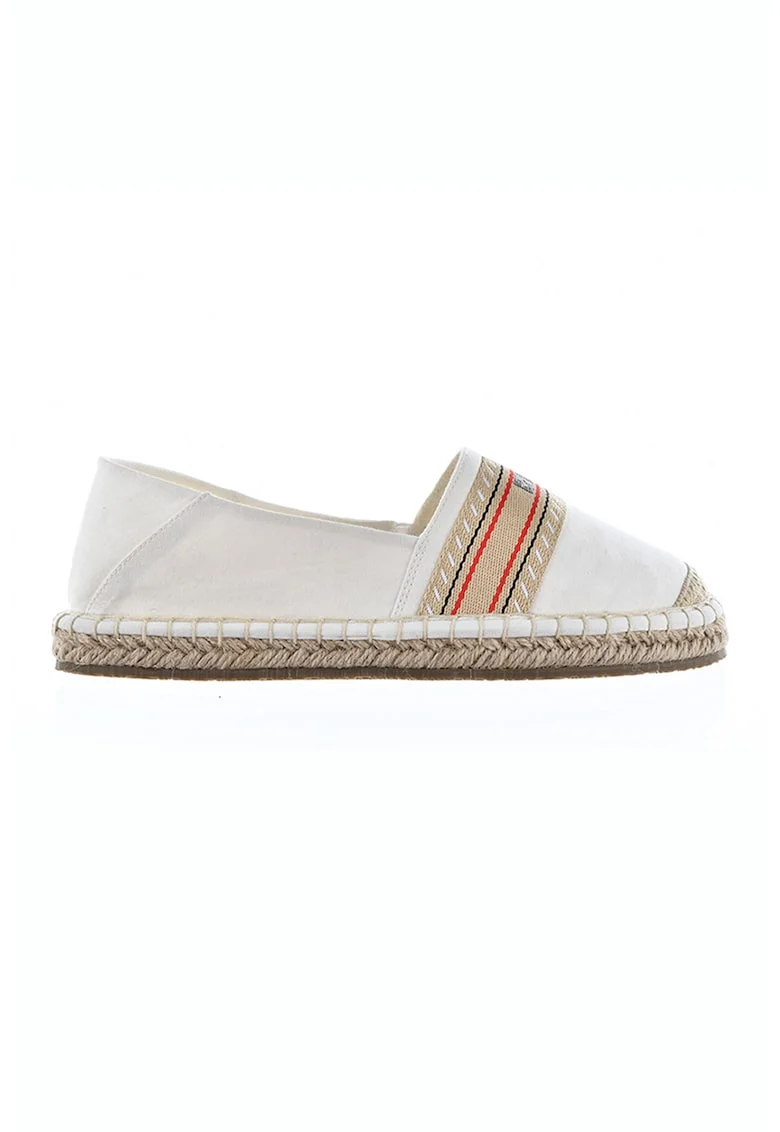 Espadrile cu logo, Alb