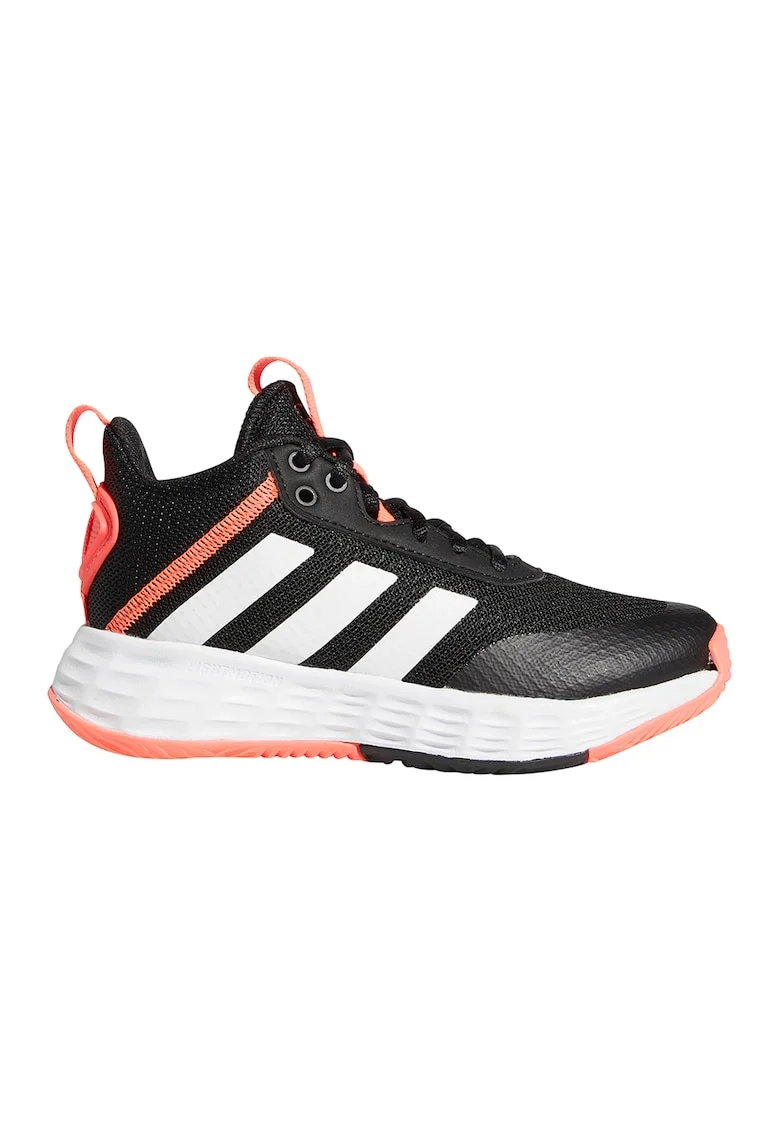 Pantofi cu insertii din material textil pentru baschet Ownthegame 2.0, Alb/Negru