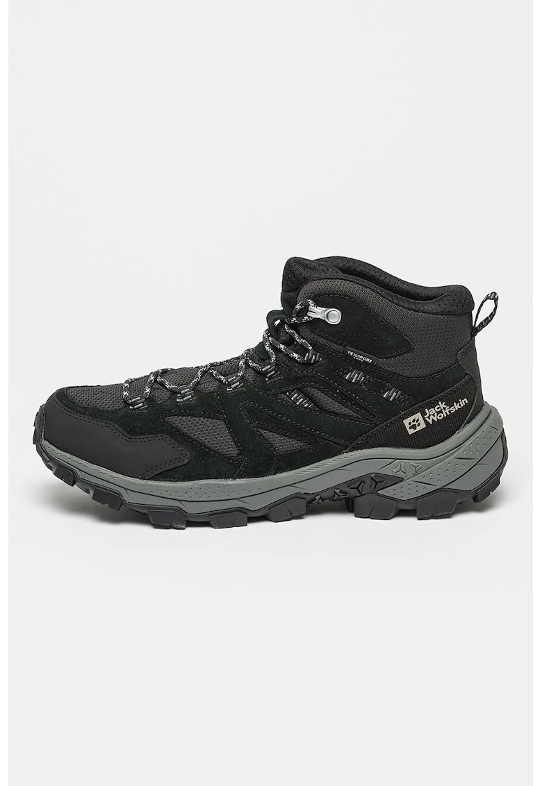Pantofi cu garnituri de piele intoarsa pentru trekking Vojo Tour Texapore, Negru