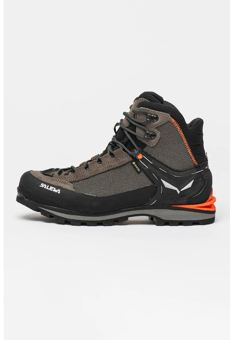 Pantofi mid-high cu garnituri din piele intoarsa pentru trekking Crow GTX, Negru/Kaki
