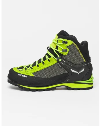 Pantofi mid-high cu garnituri din piele intoarsa pentru trekking Crow GTX, Negru/Verde lime