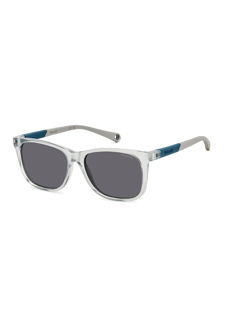 Ochelari de soare wayfarer cu lentile polarizate, Albastru/Transparent