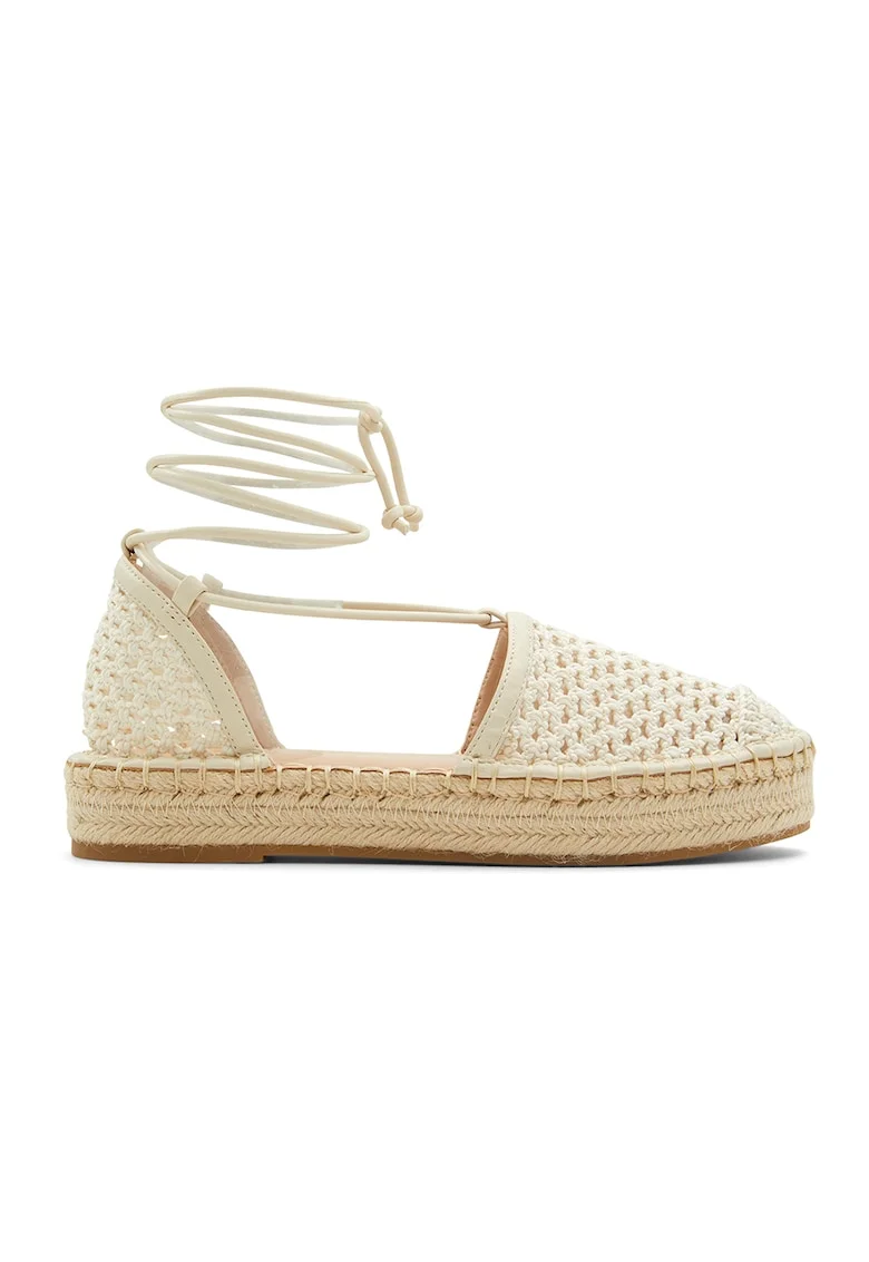 Espadrile cu aspect crosetat Picot, Maro nisip