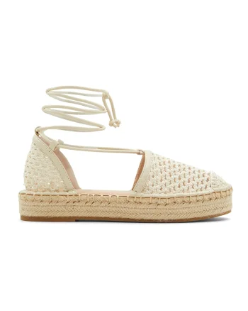 Espadrile cu aspect crosetat Picot, Maro nisip