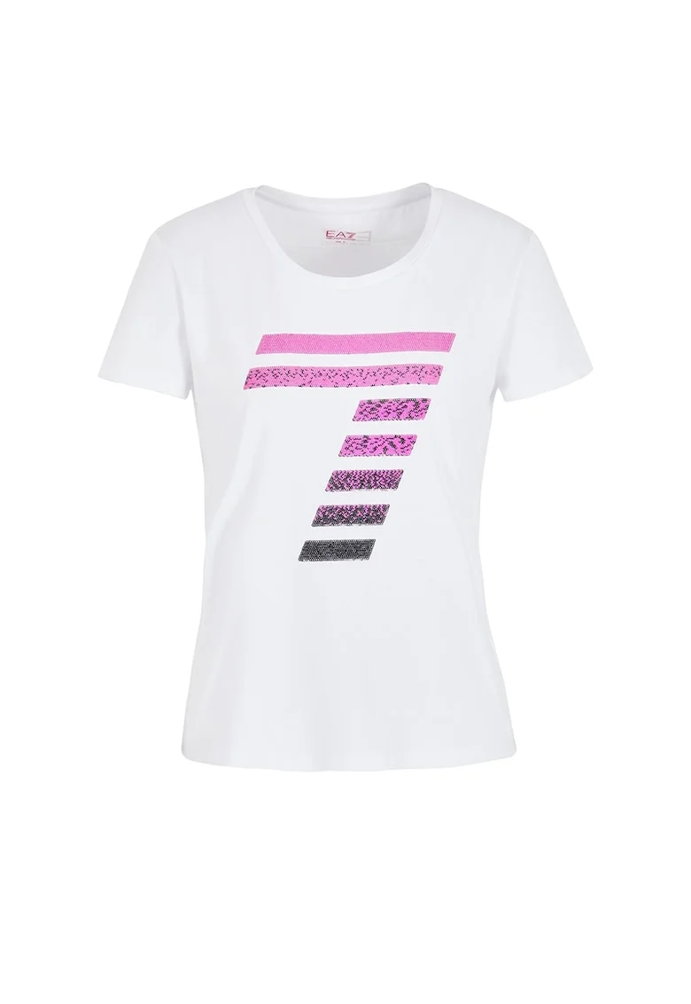 Tricou  W Tee Ss Rn Big Logo Crossover, 3RTT44-TJFKZ-1100, Femei, Alb, Alb
