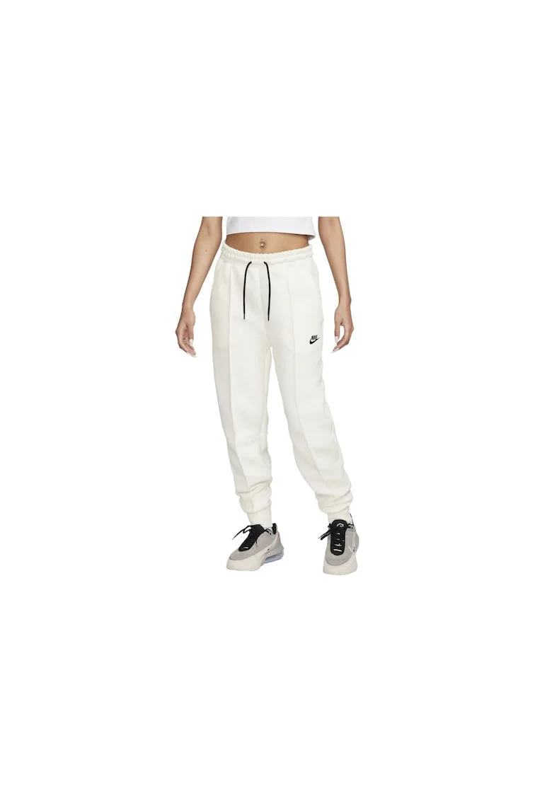 Pantaloni de trening cu snur de ajustare in talie, Alb