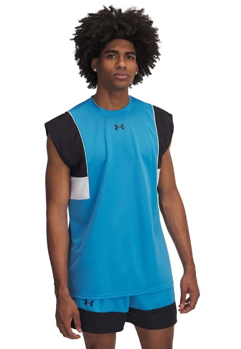 Top cu logo pentru baschet Ua Zone, Negru/Albastru