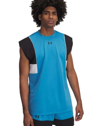 Top cu logo pentru baschet Ua Zone, Negru/Albastru