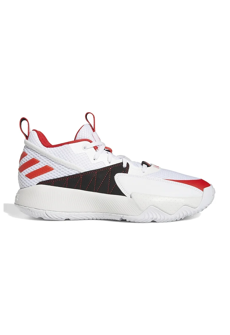 Pantofi cu insertii de plasa, pentru baschet Dame Certified, Alb/Negru/Caramiziu
