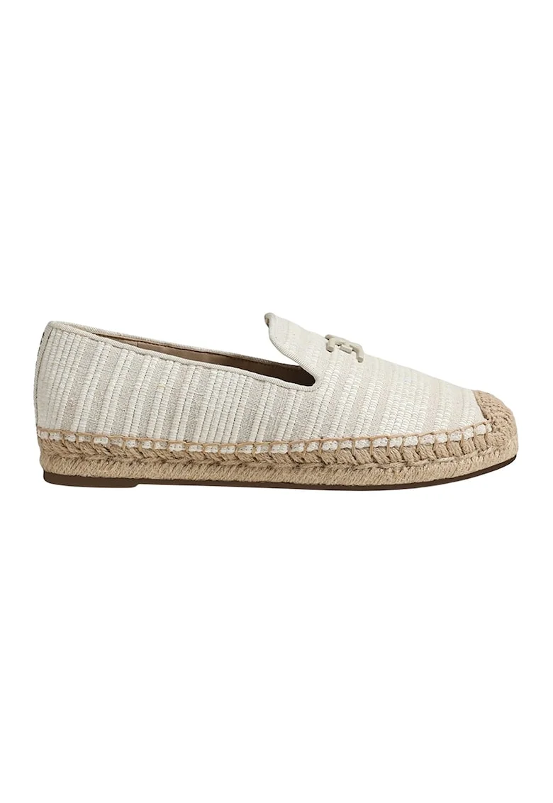 Espadrile din panza cu model in dungi Kathleen, Alb/Gri deschis