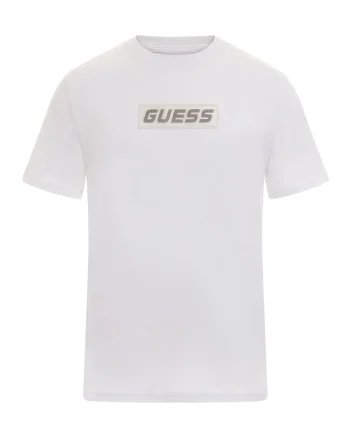 Tricou de bumbac cu logo pentru fitness, Alb