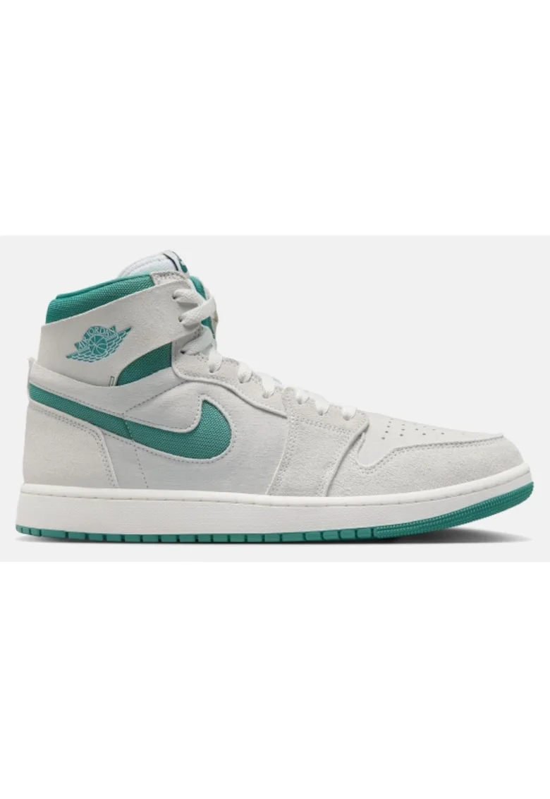 Pantofi sport barbati  Air Jordan 1 Zoom CMFT 2, piele de caprioara, spuma Formula 23, alb/verde