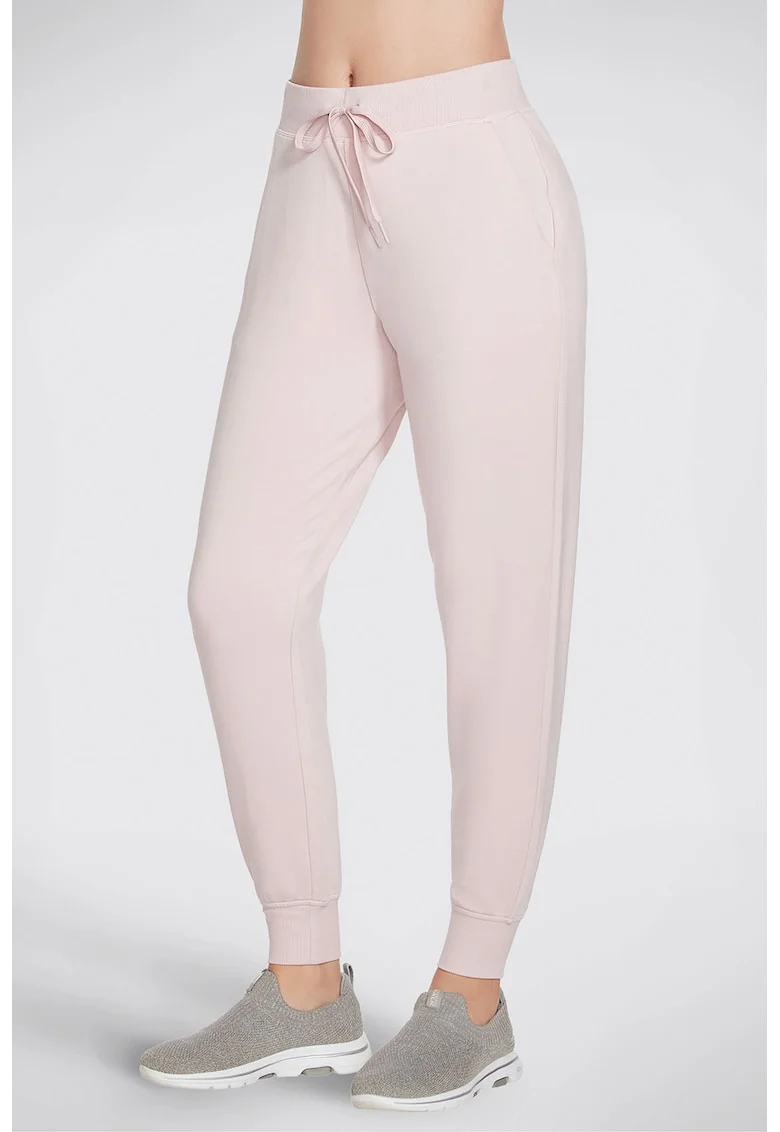 Pantaloni sport cu snur pentru fitness Restful, Roz pastel