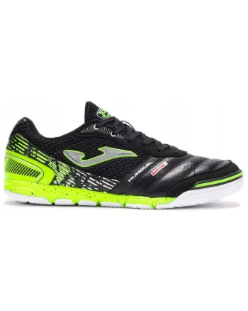 Pantofi futsal barbati  Mundial, piele naturala/piele ecologica, negru/verde