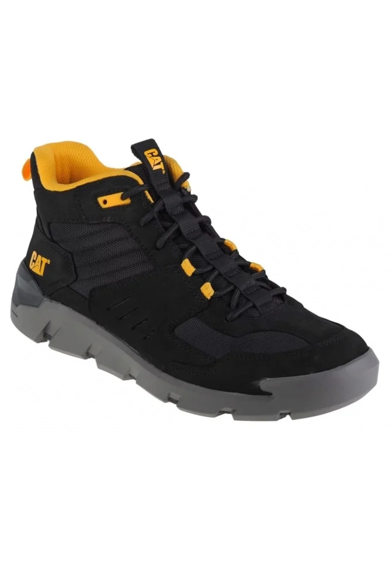 Ghete barbati  Crail Sport Mid, piele nabuc/nailon, negru, Negru