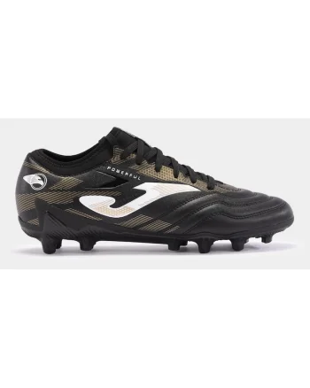 Ghete fotbal  Powerful 2401 FG pentru gazon natural dur, Alb/Negru