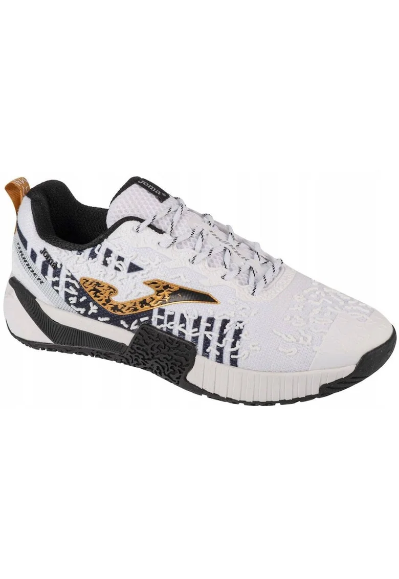 Pantofi sport barbati  Thunder 2402, respirabili, flexibili, alb, Negru