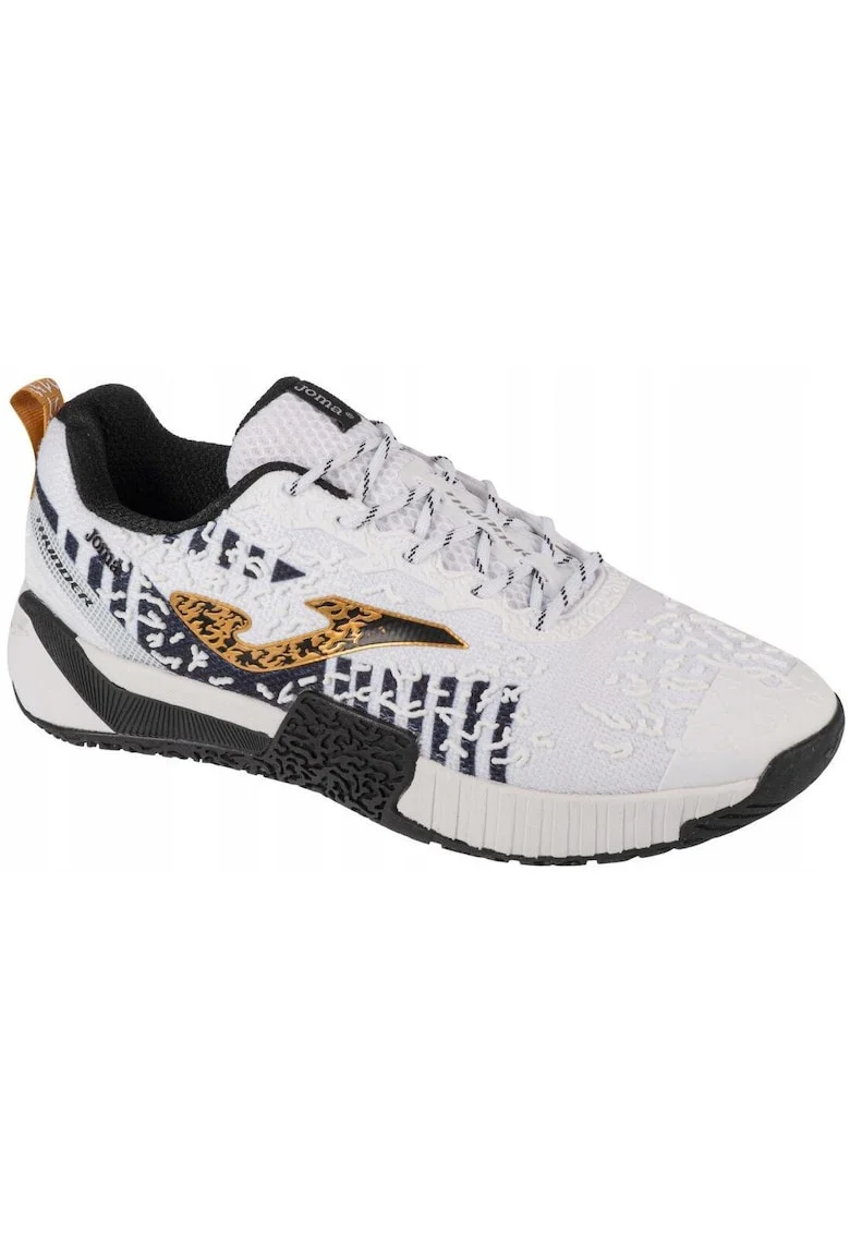 Pantofi sport barbati  Thunder 2402, respirabili, flexibili, alb, Alb/Negru