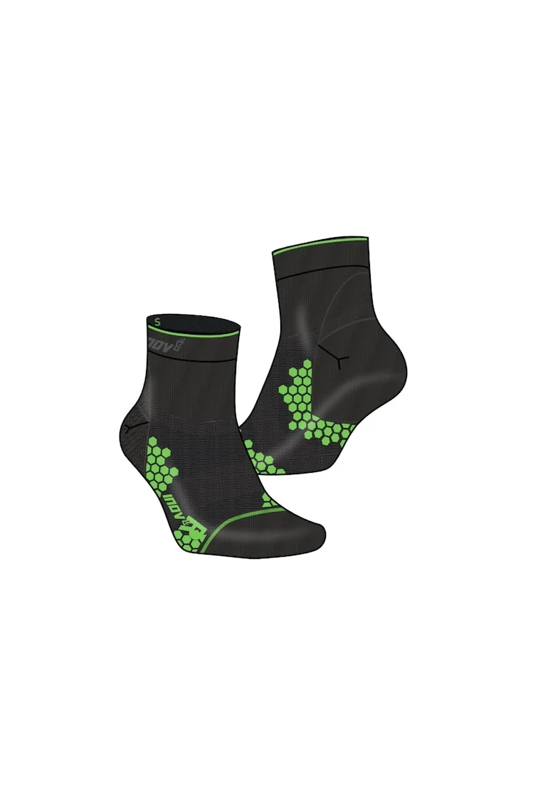 Set 2 perechi sosete sport  Poliamida/Lycra, Negru/Verde, Verde/Negru