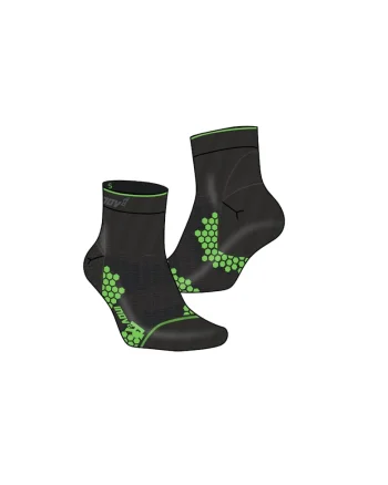 Set 2 perechi sosete sport  Poliamida/Lycra, Negru/Verde, Verde/Negru