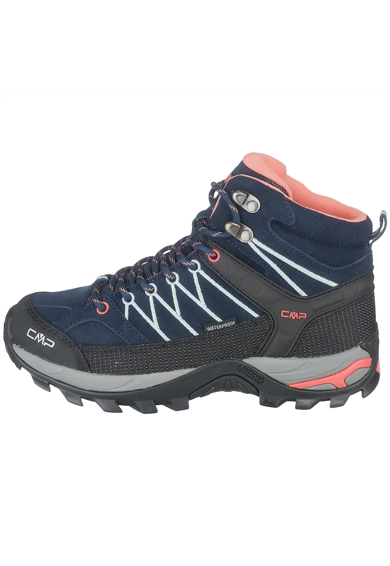 Pantofi de trekking dama,  Piele, Multicolor, Albastru inchis