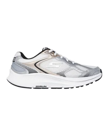 Pantofi sport Go Run Consistent 2.0- Volt cu garnituri de piele, Alb/Auriu/Argintiu