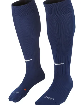 Sosete unisex lungi pana peste genunchi cu amortizare pentru fotbal Classic II, Bleumarin