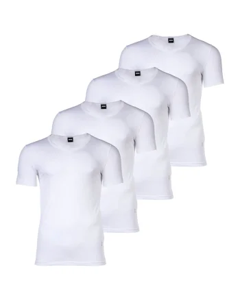 Set de tricouri slim fit de casa - 4 piese, Alb